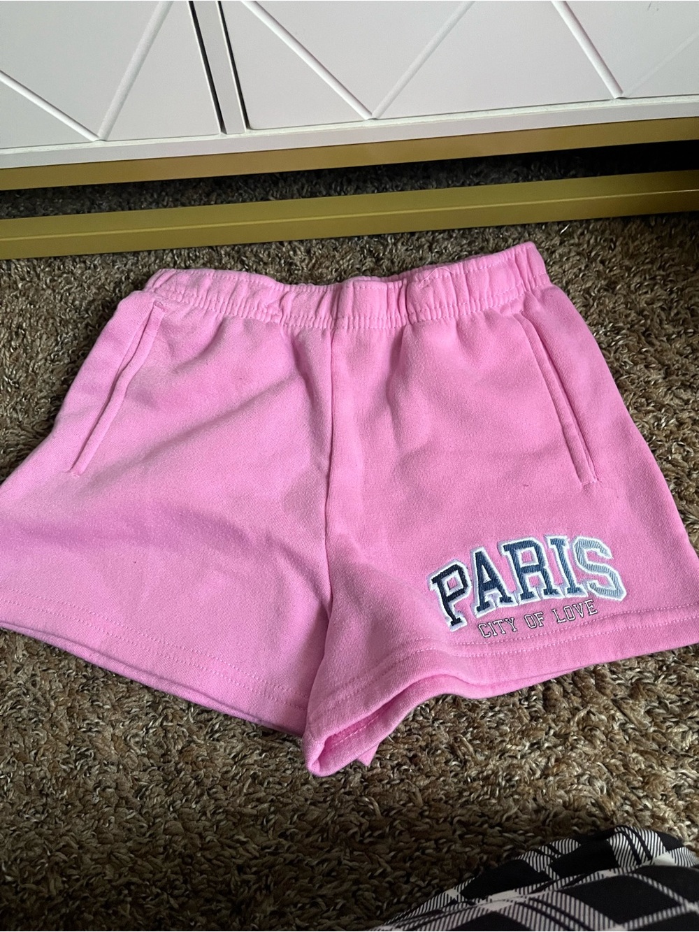 Pink PARIS 'City of Love' Athletic Shorts for Kids